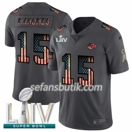 Kansas City Chiefs Tröjor Patrick Mahomes 15 Nike USA Flag 2018 Salute to Service Super Bowl LIV 2020 - Herr